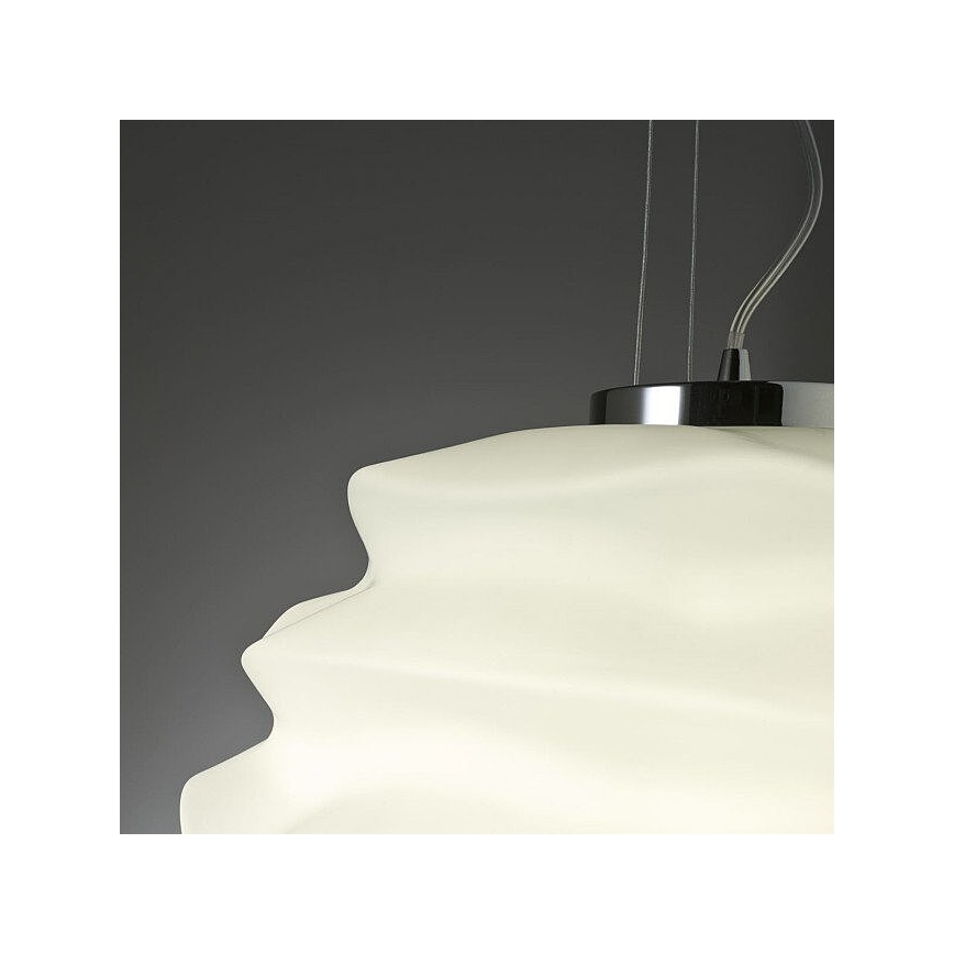 Redo 01-1142 - Rippvalgusti MAGMA 1xE27/42W/230V läbimõõt 38 cm läikiv kroom/valge