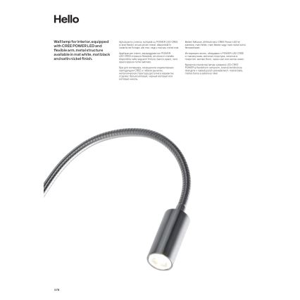 Redo 01-1193 - LED Paindlik väike lamp HELLO LED/3W/230V valge