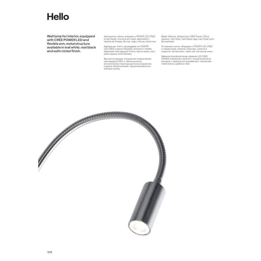 Redo 01-1193 - LED Paindlik väike lamp HELLO LED/3W/230V valge