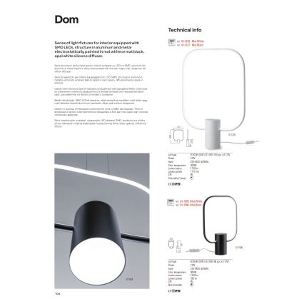 Redo 01-1227 - Hämardatav LED laualamp DOM LED/21W/230V must
