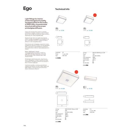 Redo 01-1236 - LED vannitoa laelamp EGO LED/12W/230V IP44 läikiv kroom