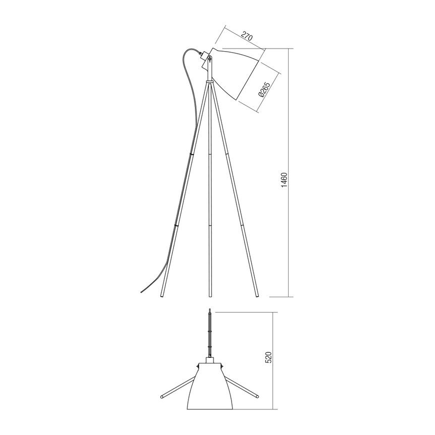 Redo 01-1276 - Põrandalamp ARNE 1xE27/42W/230V must