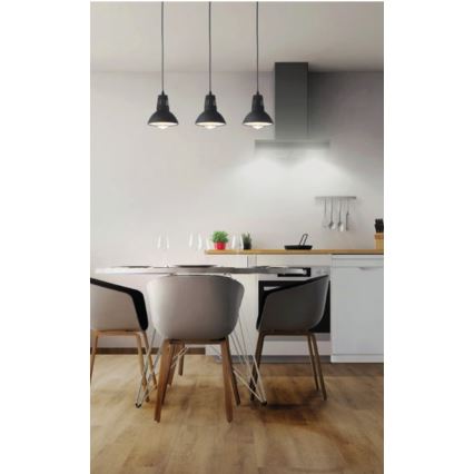 Redo 01-1279 - Ripatsvalgusti juhtmel PEEP 1xE27/42W/230V läbimõõt 16,5 cm must