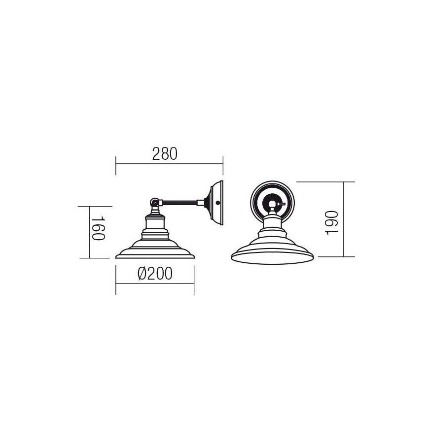 Redo 01-1290 - Seinavalgusti SPINNER 1xE27/42W/230V
