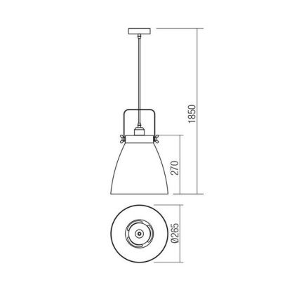 Redo 01-1311 - Lühter ARNE 1xE27/42W/230V valge