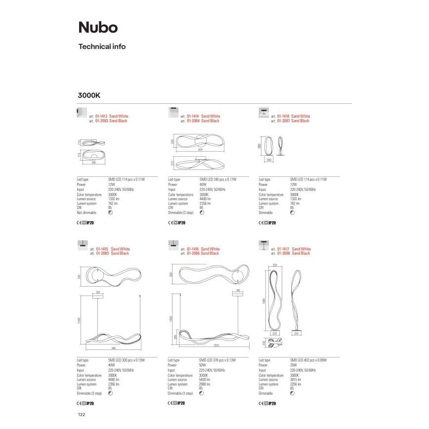 Redo 01-1417 - Hämardatav põrandalamp NUBO LED/35W/230V valge