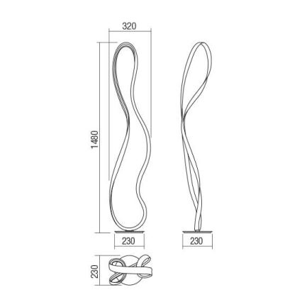 Redo 01-1417 - Hämardatav põrandalamp NUBO LED/35W/230V valge