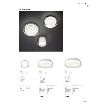 Redo 01-1453 - LED Laevalgusti vannituppa NAJI LED/12W/230V d. 30 cm IP44