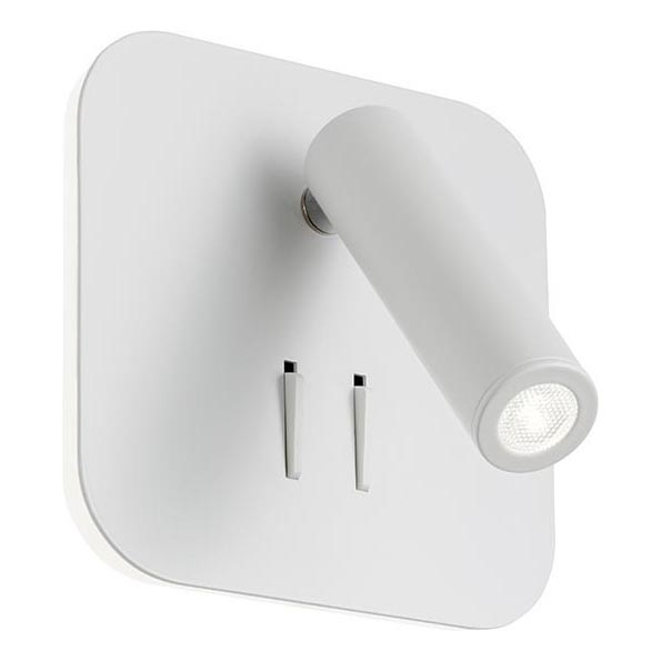 Redo 01-1491 - LED seinavalgusti QUDA LED/6W/230V + LED/3W CRI 90 USB valge