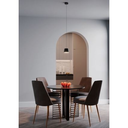 Redo 01-1496 - LED-lühter riputuskaablil LOLLI LED/6W/230V, läbimõõt 14 cm, must