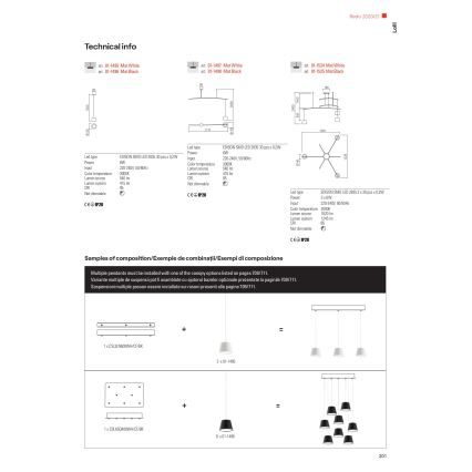 Redo 01-1496 - LED-lühter riputuskaablil LOLLI LED/6W/230V, läbimõõt 14 cm, must