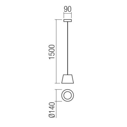 Redo 01-1496 - LED-lühter riputuskaablil LOLLI LED/6W/230V, läbimõõt 14 cm, must