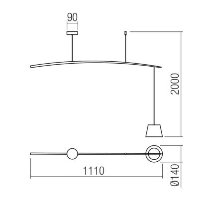 Redo 01-1497 - LED Lühter LOLLI LED/6W/230V valge