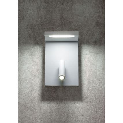 Redo 01-1499 - LED Kohtvalgusti seinale AGOS LED/6W/230V + LED/3,2W USB valge