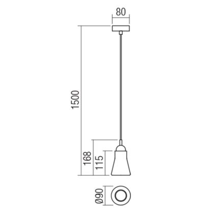 Redo 01-1518 - Lühter UPPER 1xGU10/28W/230V messing/beež