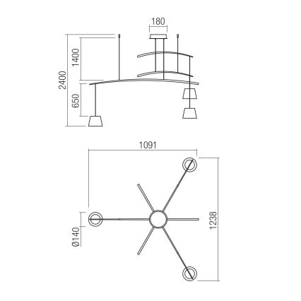 Redo 01-1524 - LED Lühter LOLLI 3xLED/6W/230V valge