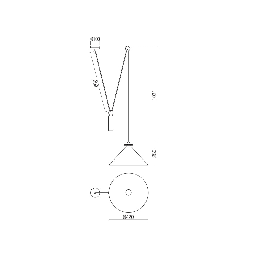 Redo 01-1546 - Lühter KALIMBA 1xE27/42W/230V d. 42 cm ämblik must