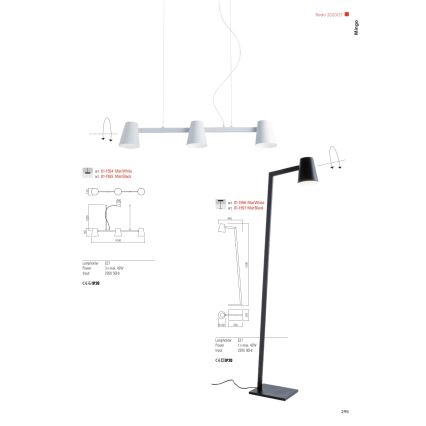 Redo 01-1557 - Põrandalamp MINGO 1xE27/42W/230V, must