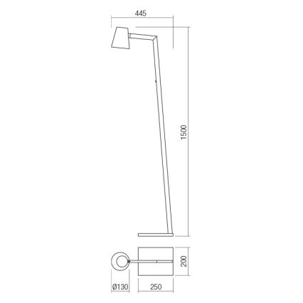 Redo 01-1557 - Põrandalamp MINGO 1xE27/42W/230V, must