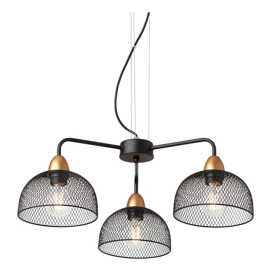 Redo 01-1573 - TAMIS rippvalgusti kaabliga 3xE27/42W/230V läbimõõt 59 cm must