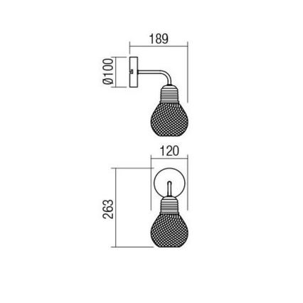 Redo 01-1575 - Seinavalgusti EDISON 1xE27/42W/230V