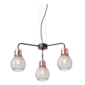 Redo 01-1579 - Ripplamp juhtmega EDISON 3xE27/42W/230V, läbimõõt 53 cm, must/vaskne