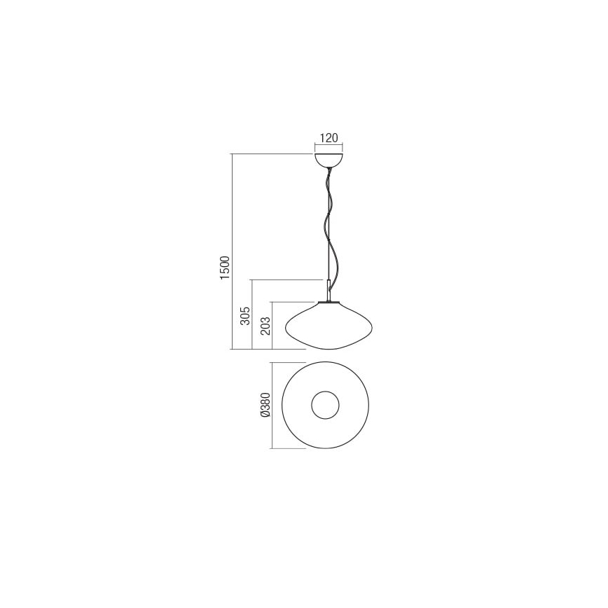 Redo 01-1620 - Lühter ABSOLUTE 1xE27/42W/230V vask