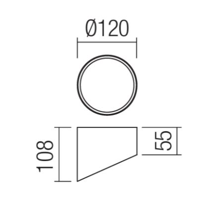 Redo 01-1628 - LED-punktvalgusti UTO LED/12W/230V, läbimõõt 12 cm, must