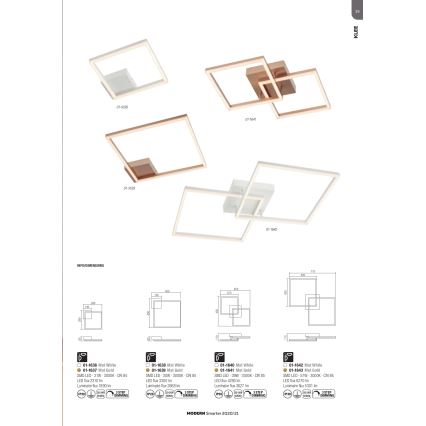 Redo 01-1638 - Hämardatav LED-laevalgusti KLEE LED/30W/230V 45x45 cm valge