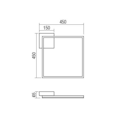 Redo 01-1638 - Hämardatav LED-laevalgusti KLEE LED/30W/230V 45x45 cm valge