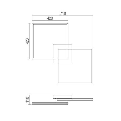 Redo 01-1642 - LED hämardatav laelamp KLEE LED/57W/230V valge