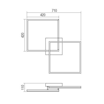 Redo 01-1643 - Hämardatav laelamp KLEE LED/57W/230V kuldne