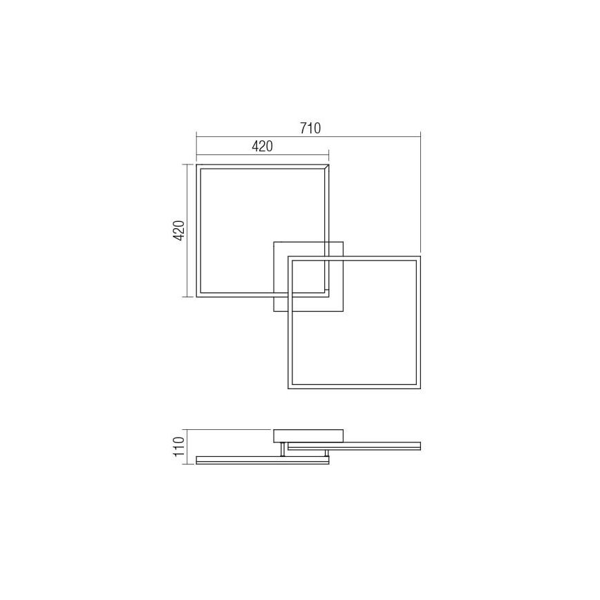 Redo 01-1643 - Hämardatav laelamp KLEE LED/57W/230V kuldne