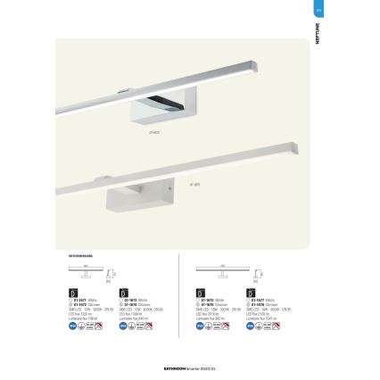 Redo 01-1671 - LED-peeglivalgustus vannituppa NEPTUNE LED/12W/230V IP44