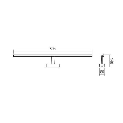 Redo 01-1675 - LED-peeglivalgustus vannituppa NEPTUNE LED/18W/230V IP44