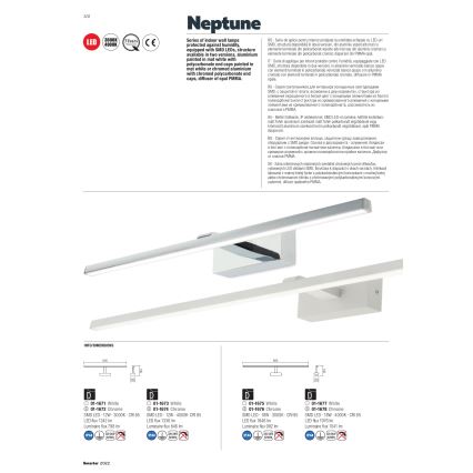 Redo 01-1678 - LED-vannitoa peegelvalgusti NEPTUNE LED/18W/230V 89,5 cm IP44 läikiv kroom