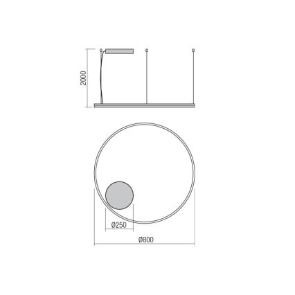 Redo 01-1712 - LED Lühter ORBIT LED/55W/230V