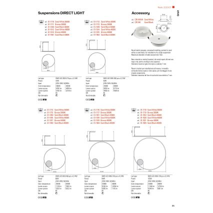 Redo 01-1713 - Hämardatav LED-lühter riputuskaabliga ORBIT LED/55W/230V pronks