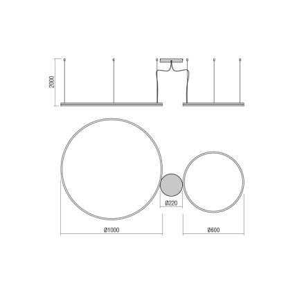 Redo 01-1721 - LED Lühter ORBIT LED/42W + LED/66W/230V pronks