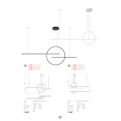 Redo 01-1734 - LED Hämardatav lühter GIOTTO LED/46W/230V valge