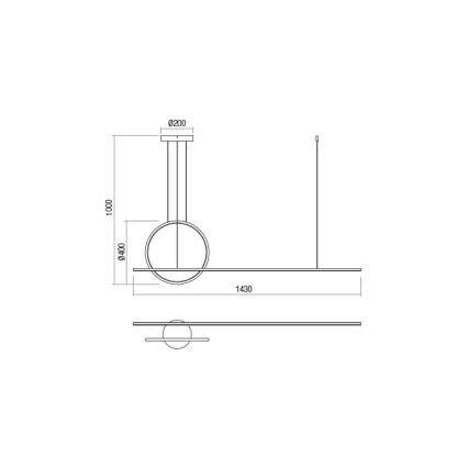 Redo 01-1734 - LED Hämardatav lühter GIOTTO LED/46W/230V valge