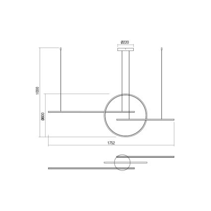 Redo 01-1737 - LED Hämardatav lühter GIOTTO LED/56W/230V must