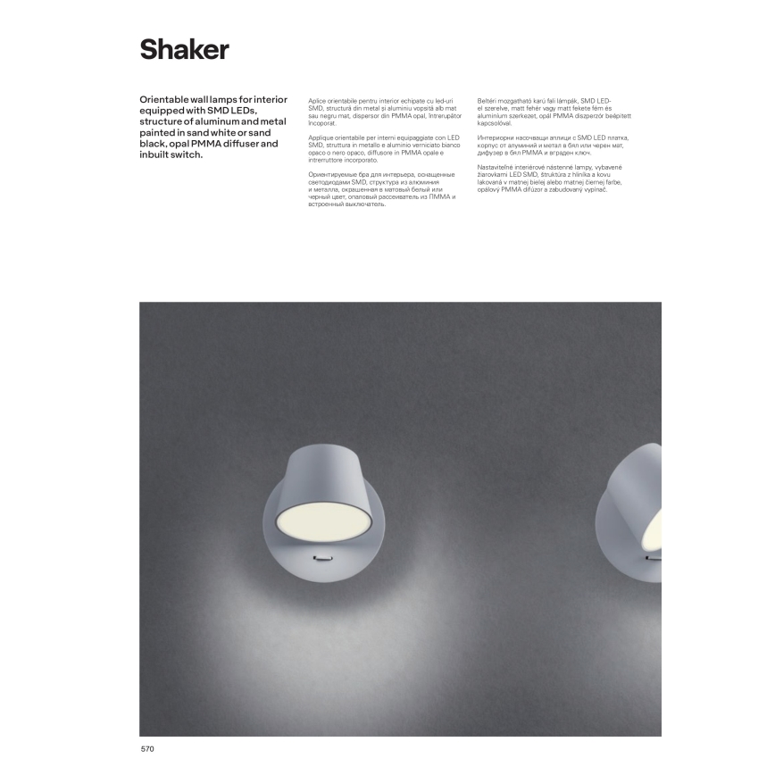 Redo 01-1739 - LED Seinavalgusti SHAKER LED/6W/230V
