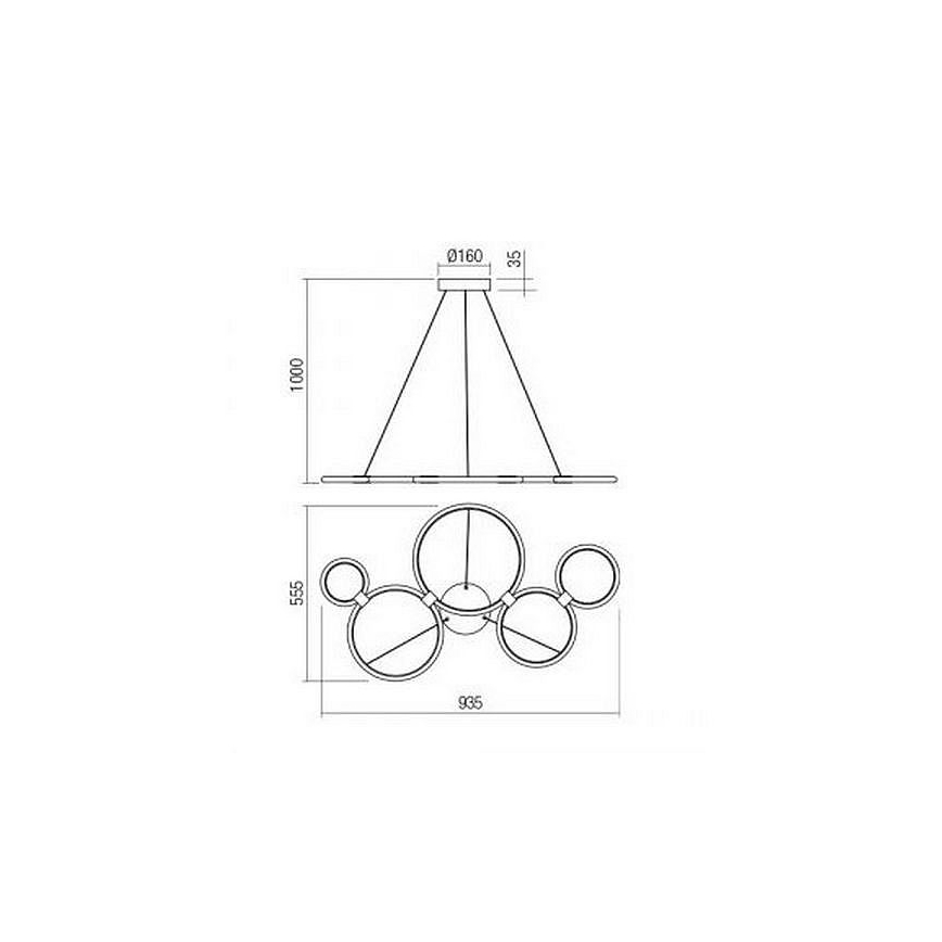 Redo 01-1742 - LED Lühter RADIUS LED/45W/230V valge
