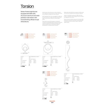 Redo 01-1789 - LED Hämardatav seinavalgusti TORSION LED/27W/230V valge