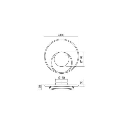 Redo 01-1789 - LED Hämardatav seinavalgusti TORSION LED/27W/230V valge