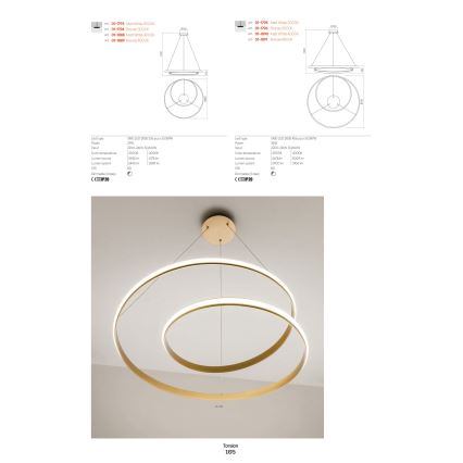 Redo 01-1790 - LED Hämardatav seinavalgusti TORSION LED/27W/230V pronks