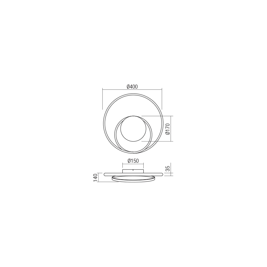 Redo 01-1790 - LED Hämardatav seinavalgusti TORSION LED/27W/230V pronks