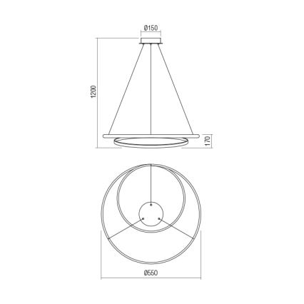 Redo 01-1793 - LED Hämardatav lühter TORSION LED/29W/230V d. 55 cm valge