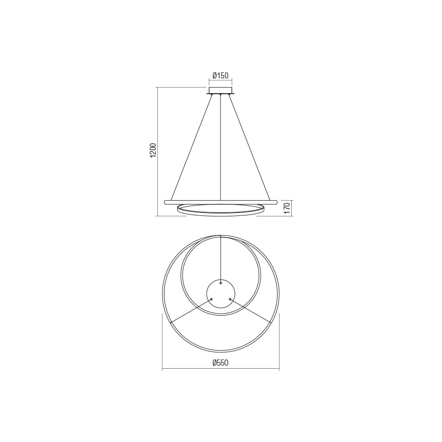 Redo 01-1793 - LED Hämardatav lühter TORSION LED/29W/230V d. 55 cm valge